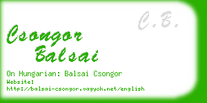 csongor balsai business card